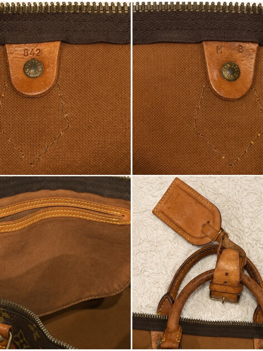Louis Vuitton Speedy 40 Vintage Monogram Bag 1982 Date Stamp Rare LV Travel Bag
